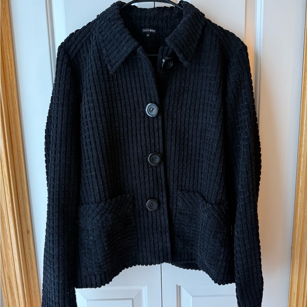 Zara Black Textured Suit Jacket